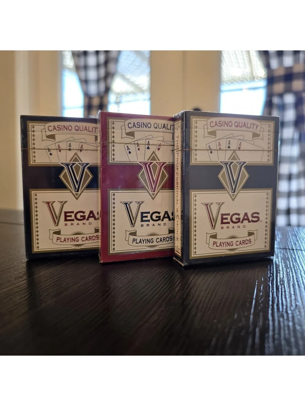 Vegas Brand Casino Quality Playing Cards Lot Of 3 Sealed Red And Blue New